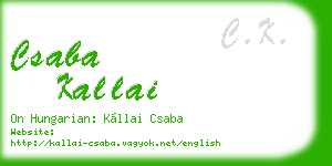csaba kallai business card