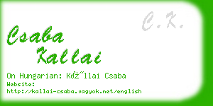 csaba kallai business card